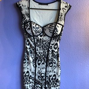 Black and white leopard dress
